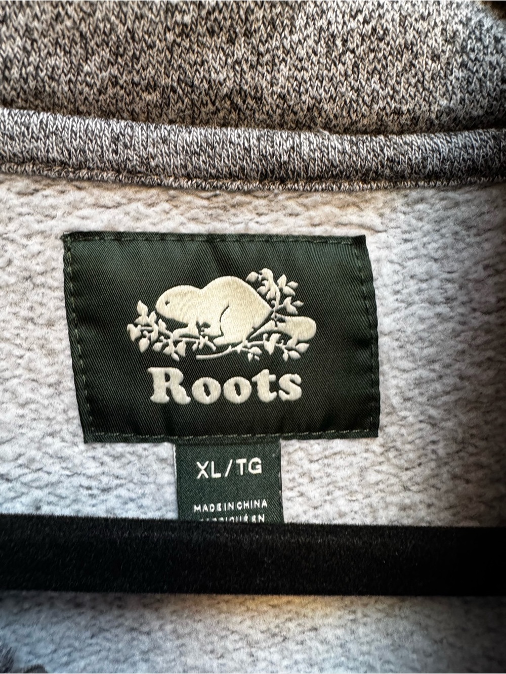 Roots Whistler Heather Gray Quarter-Zip Sweatshirt men’s XL - Picture 2 of 4